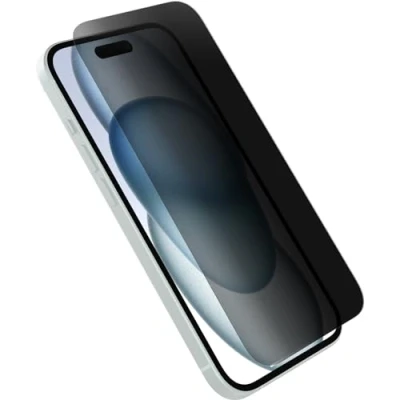 Abbildung von OtterBox Premium Pro Privacy Glass Displayschutz für iPhone 15, gehärtetes Glas, überragender Kratzschutz, übersteht Stürze bis zu 1.8m, antimikrobieller Schutz, Keine Einzelhandelsverpackung