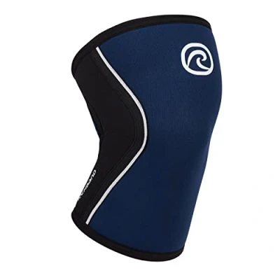 Abbildung von Rehband Kniebandage Kraftsport, Kniestütze für Cross Fit &amp; schweres Training, Knee Sleeve aus 5 mm Neopren, in vielen Farben Größen, Unisex, Farbe:Navy, Größe:XL