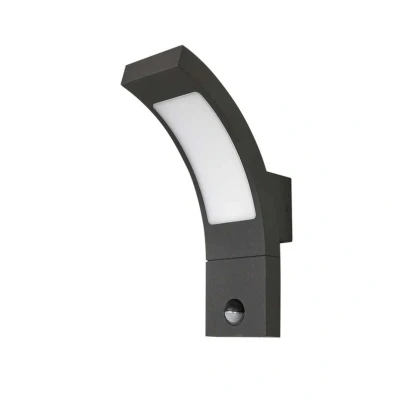 Abbildung von Lucande LED Außenwandlampe Juvia, Sensor, 27 cm, grau, IP54