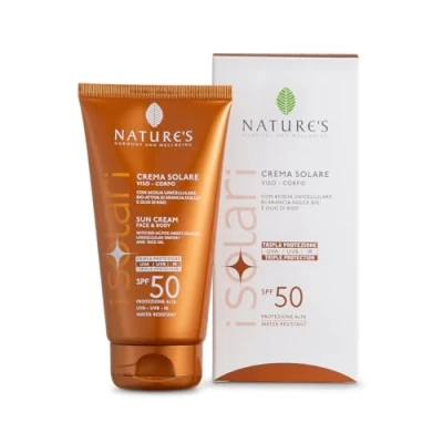 Abbildung von Nature&#039;s iSolari Sonnencreme, LSF 50, Sonnenschutz, Gesicht und Körper, feuchtigkeitsspendende pflegende Creme, wasserfest, 150 ml