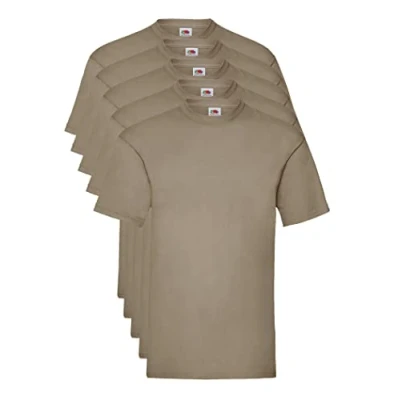 Abbildung von Fruit of the Loom Herren Valueweight 5 Pack T Shirt, Grün (Khaki 3m), XX Large (Herstellergröße: 2 X L) (5er Pack)