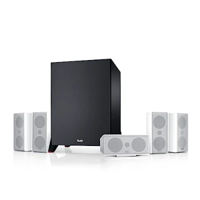 Abbildung von Teufel CONSONO 35 Mk3 Power Edition 5.1 Set Heimkino Lautsprecher mit Mächtiger Subwoofer, Hi Fi Satelliten, Surround Soundanlage weiß