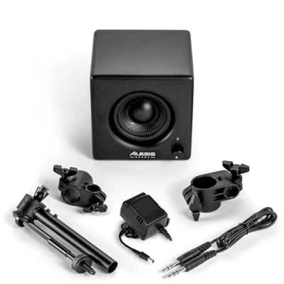 Abbildung von Alesis Nitro Amp 70W 3“ Compact E Schlagzeug Monitor Speaker für Praxis und Unterricht, Rack Montage mit Klemmen inklusive