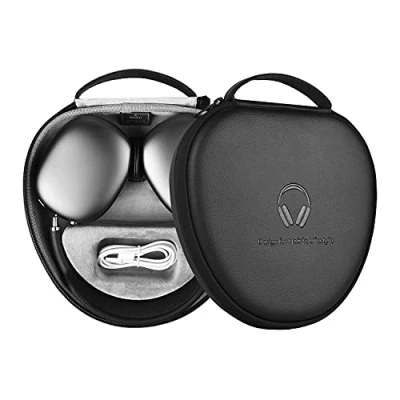 Abbildung von WIWU AirPods Max Hülle mit Schlafmodus, verbesserte Smart für Kopfhörer, ultradünne Reise Tragetasche Staying Power, Hartschalen Aufbewahrungstasche (schwarz)