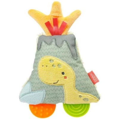 Abbildung von Fehn 051131 Greifling Vulkan mit Beißer Babyspielzeug Rassel, Quietsche und Soft Lernspielzeug &amp; Zahnungshilfe perfekter Begleiter für Babys Kleinkinder ab 0+ Monaten