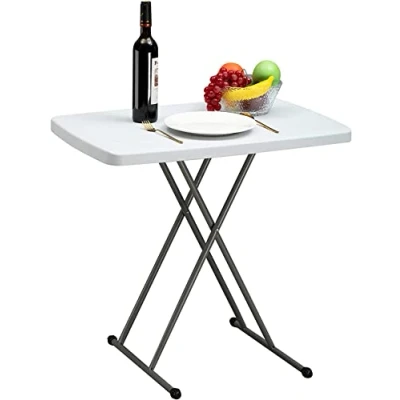 Abbildung von HollyHOME Klapptisch Campingtisch 2.5FT/76cm, Picknicktisch Einstellbare Höhe Tragbarer Gartentisch Falttisch Reisetisch für Garten BBQ Catering Party Küche Draußen Drinnen