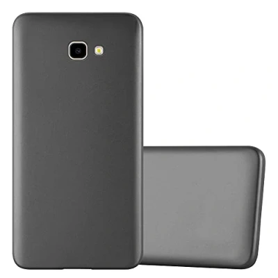 Abbildung von Cadorabo Hülle kompatibel mit Samsung Galaxy J4 Plus Schutzhülle TPU Silikon Case Metallic Design Slim Kratzfest Weiche Gummi Rundumschutz für in Grau