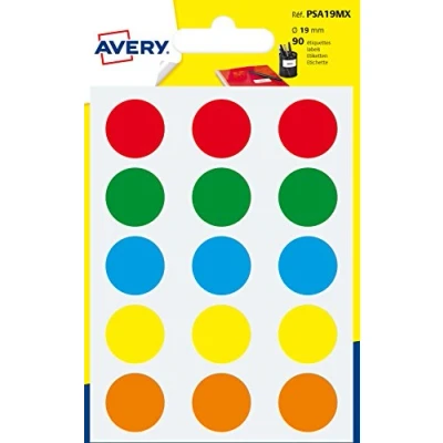 Abbildung von Avery psa19mx Schutzhülle de 90 Pastilles Durchmesser 19 mm A6 Farbe sortiert
