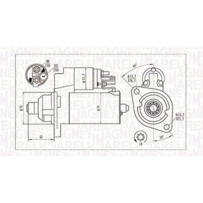 Abbildung von MAGNETI MARELLI 063721323010 Anlasser 12 2 10 AUDI: A3 Schrägheck, Sportback, TT Roadster, SEAT: Leon II Ibiza 4 Altea