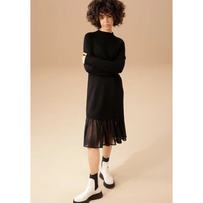 Abbildung von Aniston CASUAL Strickkleid, mit Chiffon Volant