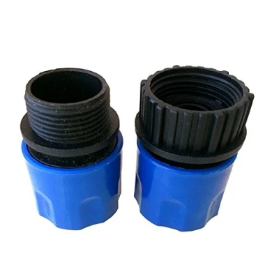 Abbildung von Topways® Electronix erweiterbarer Gartenschlauch Stecker und Buchse Adapter Verbindungsstück Blau