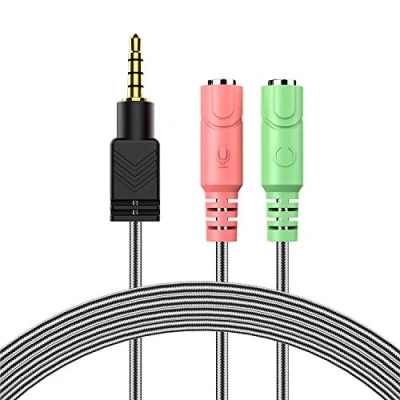 Abbildung von MillSO 3.5mm Audio Klinke Y Kabel Headset Splitter Adapter mit Separater Mikrofon und Kopfhörer Buchse für PC Gaming Headset, Xbox One, PS4, PC, Handy Tablet 100CM Schwarz
