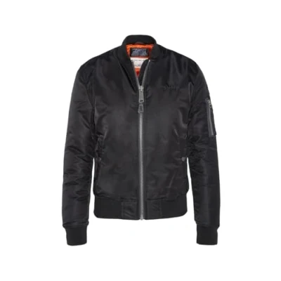 Abbildung von Schott ÉCORESPONSABLE Bomberjacke, Damen, Größe: Small, Noir