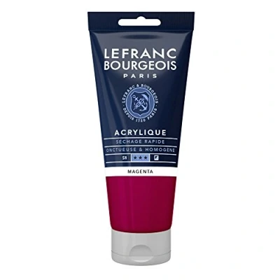 Abbildung von Lefranc Bourgeois 300384 Fine Acrylfarbe Magenta, 80ml Tube, cremige auf Wasserbasis, schnell trocknend, lichtecht, wasserfest