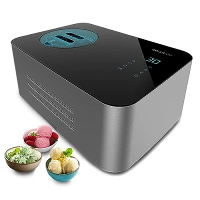 Abbildung von Cecotec Eismaschine mit 1,5 L Kompressor Gelacy 1500 Touch. 150 W, Eiscreme Maschine, Touchscreen, Kontrollfenster, Entnehmbarer Motor, in 30 Minuten