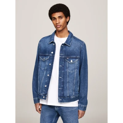 Abbildung von Tommy Jeans RYAN RGLR Trckr Jeansjacke, Herren, Größe: Large, Denim medium