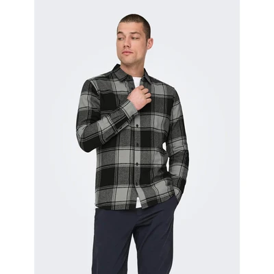 Abbildung von Only &amp; Sons Gudmund Checked NOOS Hemd, Herren, Größe: Large, Grau