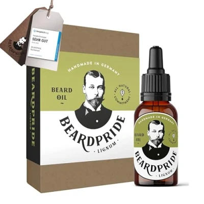 Abbildung von BEARDPRIDE Bio Bartöl Herren I Original Bart Öl aus dem Barbershop Bartpflege für weichen 100% naturreines Bartwuchsöl Beard Oil for men