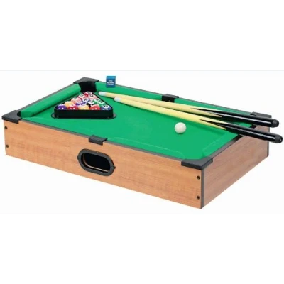 Abbildung von Spetebo Mini Tischbilliard aus Holz mit Zubehör 50 x 30 cm Kleiner Pool Billardtisch komplett Set Poolbillard Snooker inklusive Queues und Kugeln
