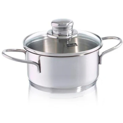 Abbildung von Fissler Häppchen / kleiner Edelstahl Kochtopf (Ø 14 cm, 1 L) Snacktopf, mit Glas Deckel, Induktions geeignet, Silber