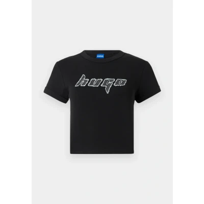 Abbildung von HUGO Dalia Tshirt print, Damen, Größe: XL, Black