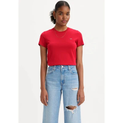 Abbildung von Levi&#039;s Perfect TEE Tshirt basic, Damen, Größe: XL, Script red