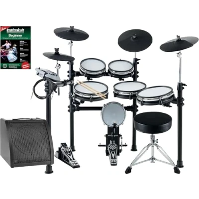 Abbildung von XDrum DD 530 E Drum Set mit Mesh Heads Elektronisches Schlagzeug 4 Becken Pads 5 Head Pads, 1 Kick Pad und Rack 45 Drumkits 455 Sounds Inkl. Hocker, Monitor, Kabel Schule