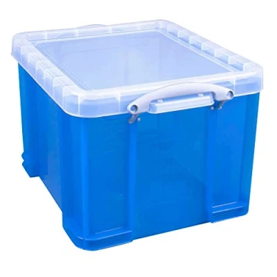 Abbildung von Really Useful Box Aufbewahrungsbox 35,0 l 48,0 x 39,0 31,0 cm transparent, blau