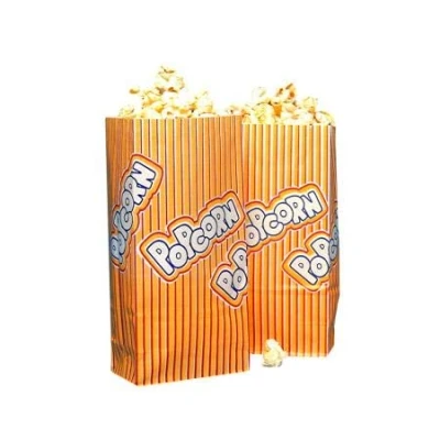 Abbildung von Popcorn Warmhaltetüte 75 g 1,3 Liter 10,5 x 6 20,5 cm, 2 lagig weiß/gelb/rot (100)