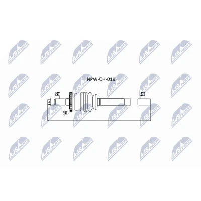 Abbildung von NTY NPW CH 019 Antriebswelle Vorderachse rechts 1045 JEEP: GRAND Cherokee 2, II