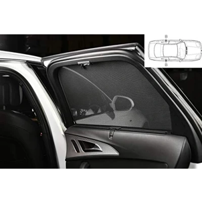 Abbildung von Satz Car Shades (Hintertüren) kompatibel mit Audi A6 4F Avant 2004 2011 (2 teilig), Schwarz