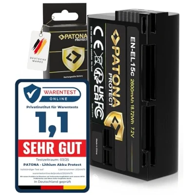 Abbildung von PATONA Protect EN EL15c Akku (2600mAh) mit NTC Sensor und V1 Schutzgehäuse kompatibel Zf Z6III usw.