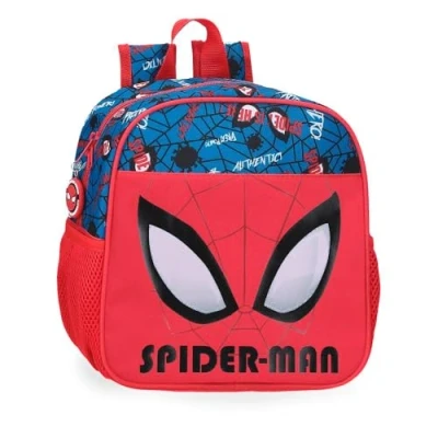 Abbildung von Marvel Disney, Spiderman Authentic, Vorschulrucksack, Schulrucksack, aus Polyester, breite und verstellbare Träger, Doppelfach, von Joumma Bags, rot, Kindergarten Rucksack
