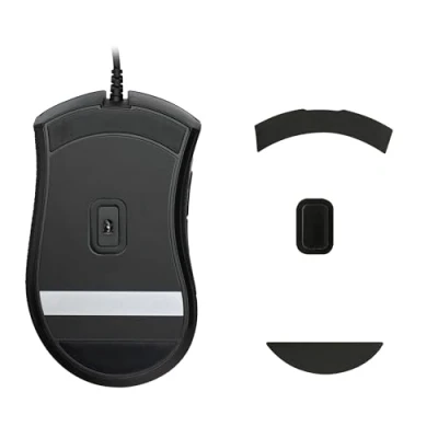 Abbildung von kwmobile Mouse Feet Sticker kompatibel mit Razer DeathAdder Elite Ersatz Glider Mausfüße passgenau Maus Glides in Schwarz