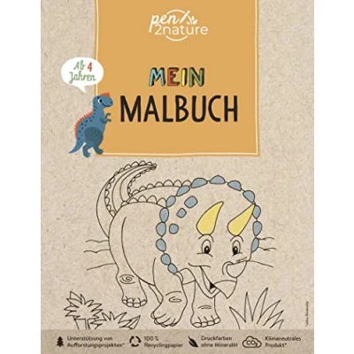 Abbildung von Mein Malbuch Dinosaurier. Für Kinder ab 4 Jahren: pen2nature: 100% Recyclingpapier klimaneutrale Produktion unterstützt Aufforstungsprojekte (pen2nature kids)