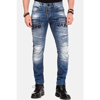 Abbildung von Cipo &amp; Baxx IM LÄSSIGEN Bikerstyle Jeans Slim Fit, Herren, Größe: 29x32, Blue