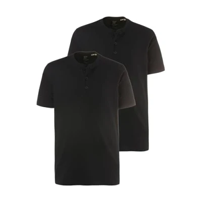 Abbildung von JP 1880 Herren Henleys, 2er pack T Shirt, Schwarz, 6XL EU
