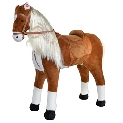 Abbildung von Pink Papaya Stehpferd Spielpferd für Kinder zum Reiten 105 cm, Pferd
