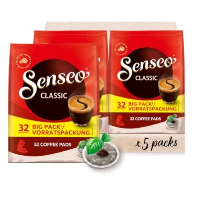 Abbildung von Senseo Pads Classic Kaffee RA zertifiziert 5 Vorratspackungen x 32 Kaffeepads