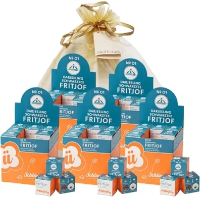 Abbildung von GUSTONE. Tee Geschenkset Schlürf Bio Schwarztee „Fritjof“ 5 x 27 Pyramiden Teebeutel