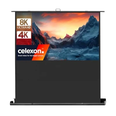Abbildung von 85&quot; Zoll Pull Up Leinwand celexon Ultramobil Plus Professional 16:9 200x113 cm 8K 4K Full HD 3D transportable Beamer zum ausziehen &amp; aufstellen inkl. Tragegriff + Scherengelenk
