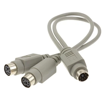 Abbildung von kenable PS/2 Kabelverteiler Y Adapter 6 Polig mini DIN Männlich Stecker Zum 2 x Weiblich Buchsen Kabel 30 cm