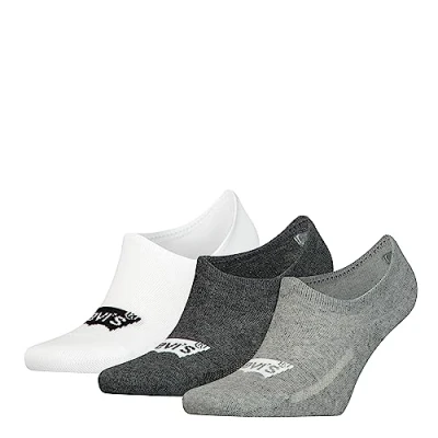 Abbildung von Levi&#039;s Footie Socken Unisex 3er Pack, Grau, 39/42