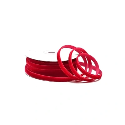 Abbildung von Creativery Samtband, Samtband 6mm x 10m Rolle Rot