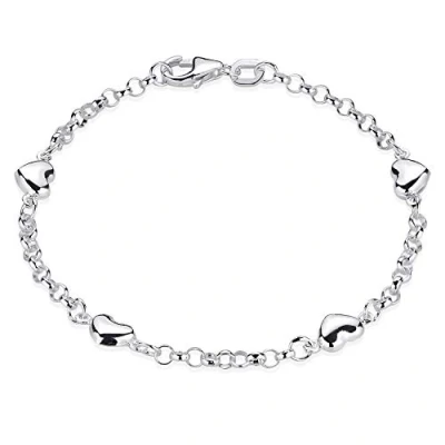 Abbildung von Materia Armkette Kinderarmband Herzen Silber SA 108, 925 Sterling Silber, rhodiniert