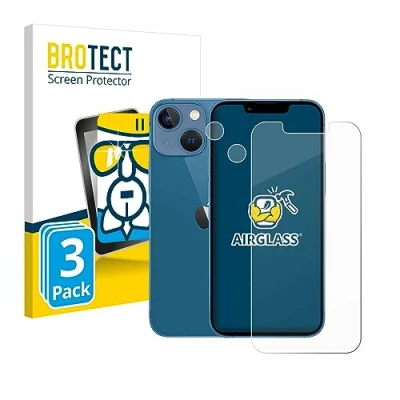 Abbildung von BROTECT Schutzglas für Apple iPhone 13 mini (Display+Kamera) (3 Stück) Schutzfolie Panzer Folie Glas [Extrem Kratzfest 9H, Anti Fingerprint,
