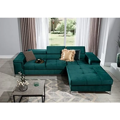 Abbildung von All4All Ecksofa Roco Schalffunktion Bettkasten Kleines Komfort L Form Couch Eckcouch Schlafsofa platzsparend 281x205x88cm 23 Monolith37, Rechts
