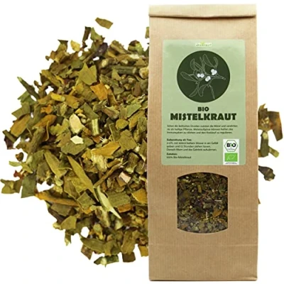 Abbildung von Bio Mistelkraut geschnitten 250g, Mistel Tee, 100% Wildsammlung aus Europa