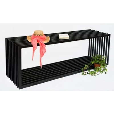 Abbildung von DanDiBo Gartenbank Metall Wetterfest Schwarz 150 cm Sitzbank Modern D Stil Parkbank Eisen Blumenbank