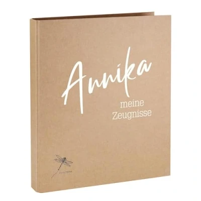 Abbildung von Striefchen® Zeugnismappe mit Motivauswahl, personalisierbar oder neutral, A4, Namensaufdruck (Kursivschrift)